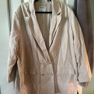 Old Navy Double Breasted Linen-Blend Blazer